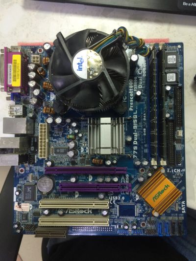 Лот: 7084892. Фото: 1. MB AsRock 775 Dual - 915GL + Celeron... Материнские платы