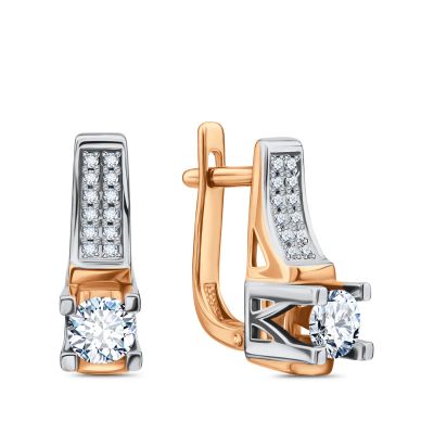 Лот: 23877653. Фото: 1. Золотые серьги с кристаллами SWAROVSKI... Серьги, каффы