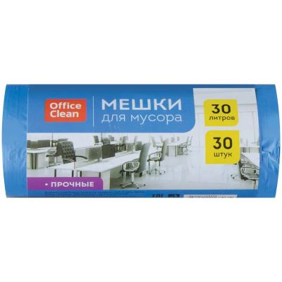 Лот: 24948035. Фото: 1. Мешки для мусора 30л. 30шт. "OfficeClean... Пакеты, мешки