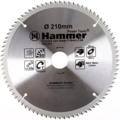 Лот: 19800215. Фото: 1. Диск пильный по алюмин. HAMMER... Разное
