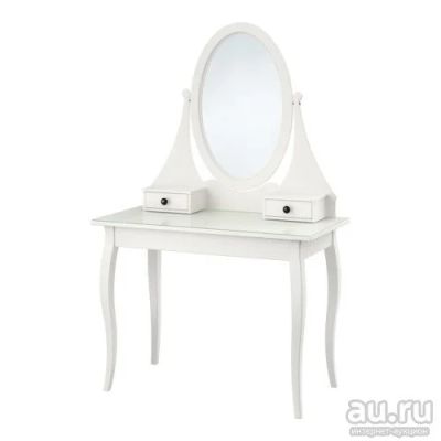 Лот: 9990582. Фото: 1. Туалетный столик белый с зеркалом... Комоды