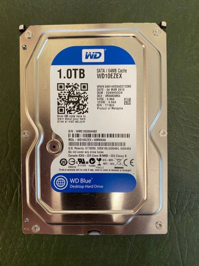 Лот: 17164660. Фото: 1. HDD WD Blue WD10ezex 1TB. Жёсткие диски (HDD)