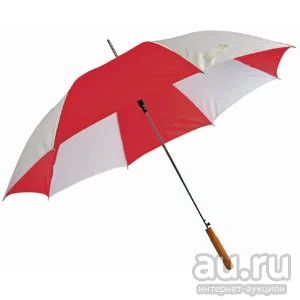 Лот: 8165715. Фото: 1. Зонт с деревянной ручкой, полуавтомат... Зонты