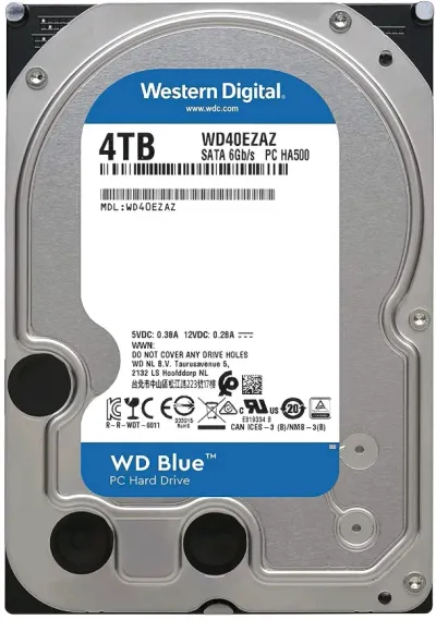 Лот: 19569939. Фото: 1. Жёсткий диск 4 ТБ WD Blue (WD40EZAZ... Жёсткие диски (HDD)