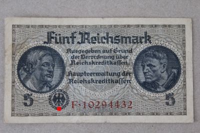 Лот: 25244457. Фото: 1. Германия 5 рейхсмарок марок 1939... Германия и Австрия