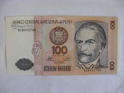 Лот: 6367060. Фото: 1. Перу, 100 инти 1987 года. Новая... Америка