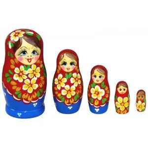Лот: 4185267. Фото: 1. Гуашевая матрешка в красном платке... Куклы и аксессуары