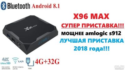 Лот: 12804908. Фото: 1. Смарт ТВ приставка X96 MAX 4GB... Медиаплееры