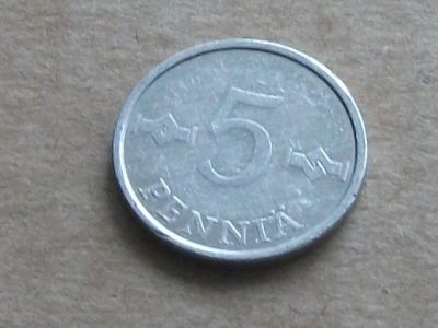 Лот: 13436882. Фото: 1. Монета 5 пенни пять Финляндия... Европа