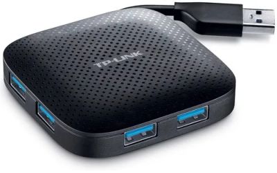 Лот: 24479015. Фото: 1. Хаб TP-Link USB 3.0 UH400 Black. Другое (компьютеры, оргтехника, канцтовары)