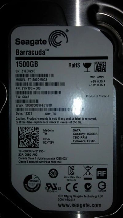 Лот: 6076587. Фото: 1. Жесткий диск Seagate Barracuda... Жёсткие диски (HDD)
