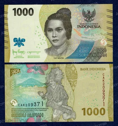 Лот: 19668378. Фото: 1. Индонезия 1000 рупий 2022 года... Азия