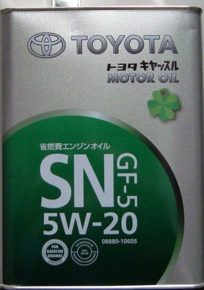 Лот: 12124382. Фото: 1. Toyota SAE 5W20 API SN, 4L. Масла, жидкости