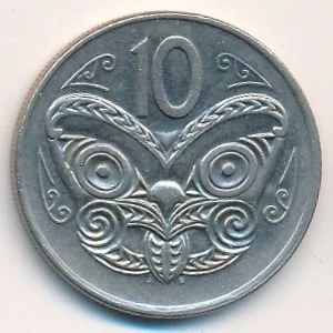 Лот: 9480886. Фото: 1. Новая Зеландия 10 центов 1980... Австралия и Океания