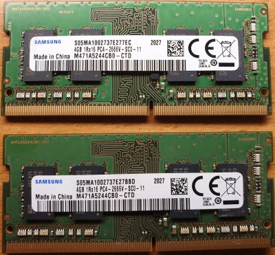 Лот: 23304737. Фото: 1. 8Gb (2x4 Gb) Samsung DDR4 SO-dimm... Оперативная память