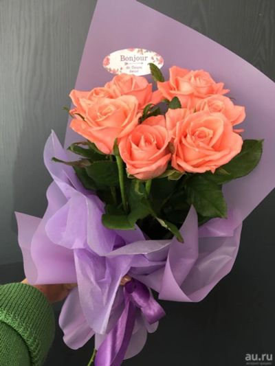 Лот: 13802164. Фото: 1. Букет розовых Роз от Бонжур. Свежие цветы