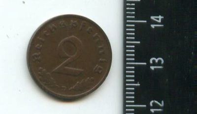 Лот: 16754993. Фото: 1. (№ 6904 ) Германия 2 Пфенига 1937... Германия и Австрия