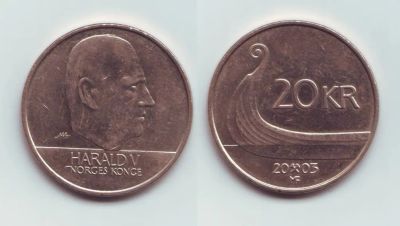 Лот: 19441912. Фото: 1. Монета - Норвегия 20 крон (2003... Европа