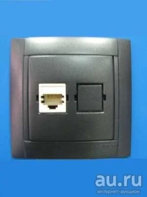 Лот: 13396866. Фото: 1. Розетка компьют. RJ45 Графит... Удлинители, тройники, сетевые фильтры
