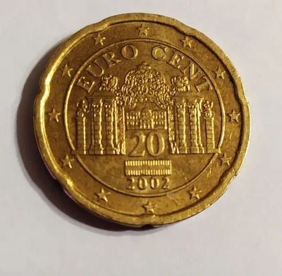 Лот: 25850507. Фото: 1. Австрия 20 евроцентов 2002 первый... Германия и Австрия