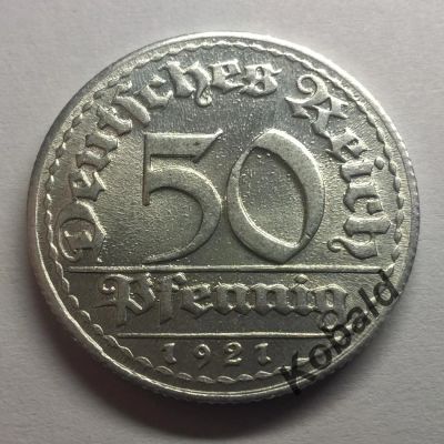 Лот: 6554858. Фото: 1. Германия 50 пфеннигов 1921 D. Германия и Австрия