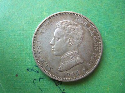 Лот: 13399502. Фото: 1. Испания 2 песеты 1905 г.,серебро... Европа