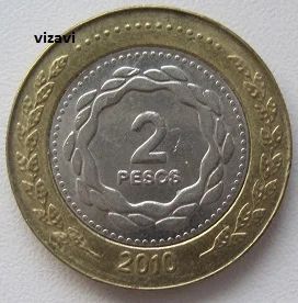 Лот: 18395695. Фото: 1. Аргентина 2 песо 2010 (14). Америка