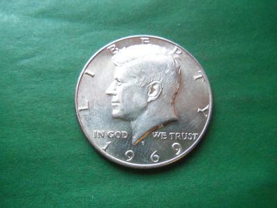 Лот: 24380856. Фото: 1. США полдоллара 50 центов 1969... Америка