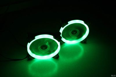 Лот: 7529045. Фото: 1. Яркий green LED cooler 12x12 12025... Системы охлаждения