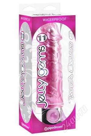 Лот: 2535120. Фото: 1. Вибромассажер JELLY GEMS №11 розовый. Игрушки