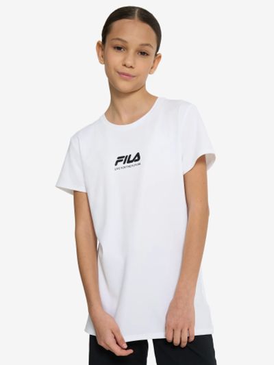 Лот: 25083522. Фото: 1. Футболка для девочек FILA, Белый. Другое (спортивная одежда)