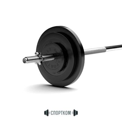 Лот: 22395034. Фото: 1. Штанга обрезиненная Sportcom 40кг. Штанги, блины