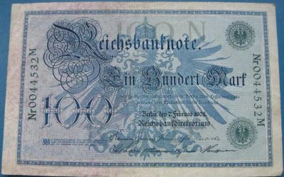Лот: 20337611. Фото: 1. 100 марок 1908. Германия и Австрия