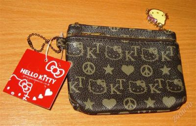 Лот: 2679163. Фото: 1. Монетница Hello Kitty коричневая. Бумажники, кошельки, портмоне