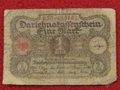 Лот: 1434729. Фото: 1. Банкнота Германия - 1 марка 1920... Европа