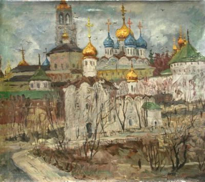 Лот: 9448005. Фото: 1. Картина "Загорск. Кремль "х.м... Картины, гравюры