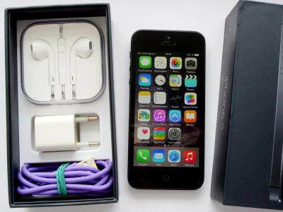 Лот: 4365760. Фото: 1. Apple iPhone 5 32Gb Black по цене... Смартфоны