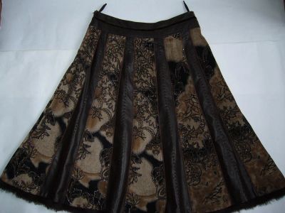 Лот: 6170512. Фото: 1. Юбка с вставками из кожи, р.46. Юбки