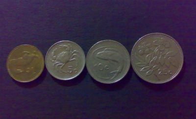 Лот: 10660615. Фото: 1. Мальта набор из 4 монет 1986 Фауна. Европа