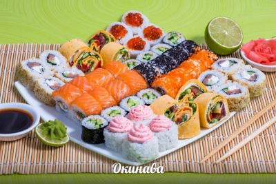 Лот: 6399582. Фото: 1. набор 3 суши и роллы (Окинава). Готовые блюда