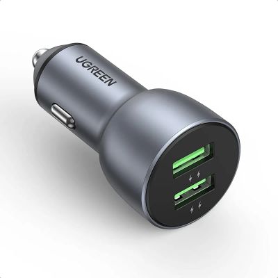 Лот: 24950296. Фото: 1. Автомобильное_З\У - USBx2 UGREEN... Зарядные устройства, блоки питания, адаптеры сетевые для смартфонов