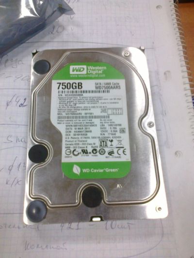 Лот: 10039603. Фото: 1. Жесткий диск WD7500AARS 750GB. Жёсткие диски (HDD)