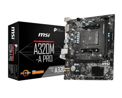 Лот: 20834241. Фото: 1. MSI A320M-A PRO Новая Гарантия... Материнские платы