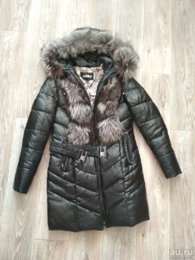 Лот: 15030144. Фото: 1. Куртка зимняя из эко-кожи с натуральным... Верхняя одежда