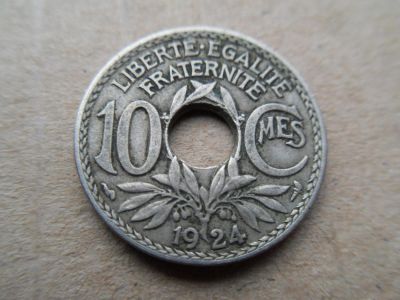Лот: 8874498. Фото: 1. Франция 10 сантимов 1924. Европа