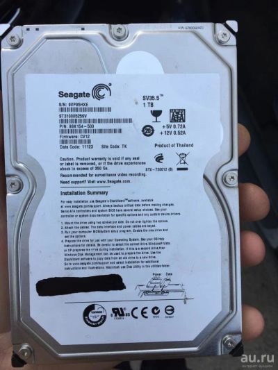 Лот: 10447083. Фото: 1. HDD Seagete SV35.5 1 TB (жесткий... Жёсткие диски (HDD)
