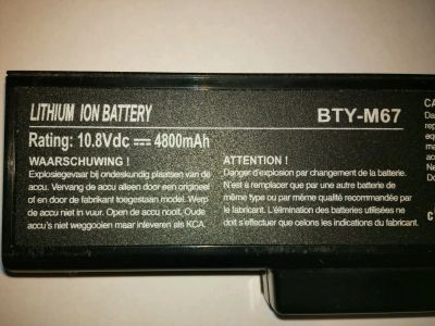 Лот: 10269850. Фото: 1. Аккумулятор для ноутбука BTY-M67... Аккумуляторы