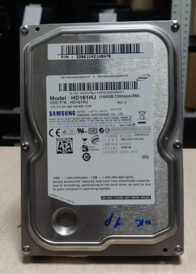 Лот: 20353556. Фото: 1. HDD 160 Гб/3,5''/Sata/7200 об... Жёсткие диски (HDD)