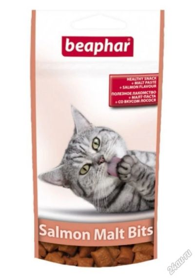 Лот: 5689755. Фото: 1. Лакомство Beaphar Malt Bits Salmon... Корма