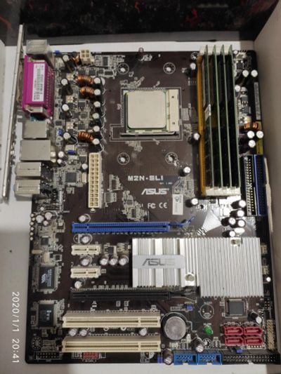 Лот: 15308926. Фото: 1. Комплект Asus M2N-SLI + AMD Phenom... Комплекты запчастей